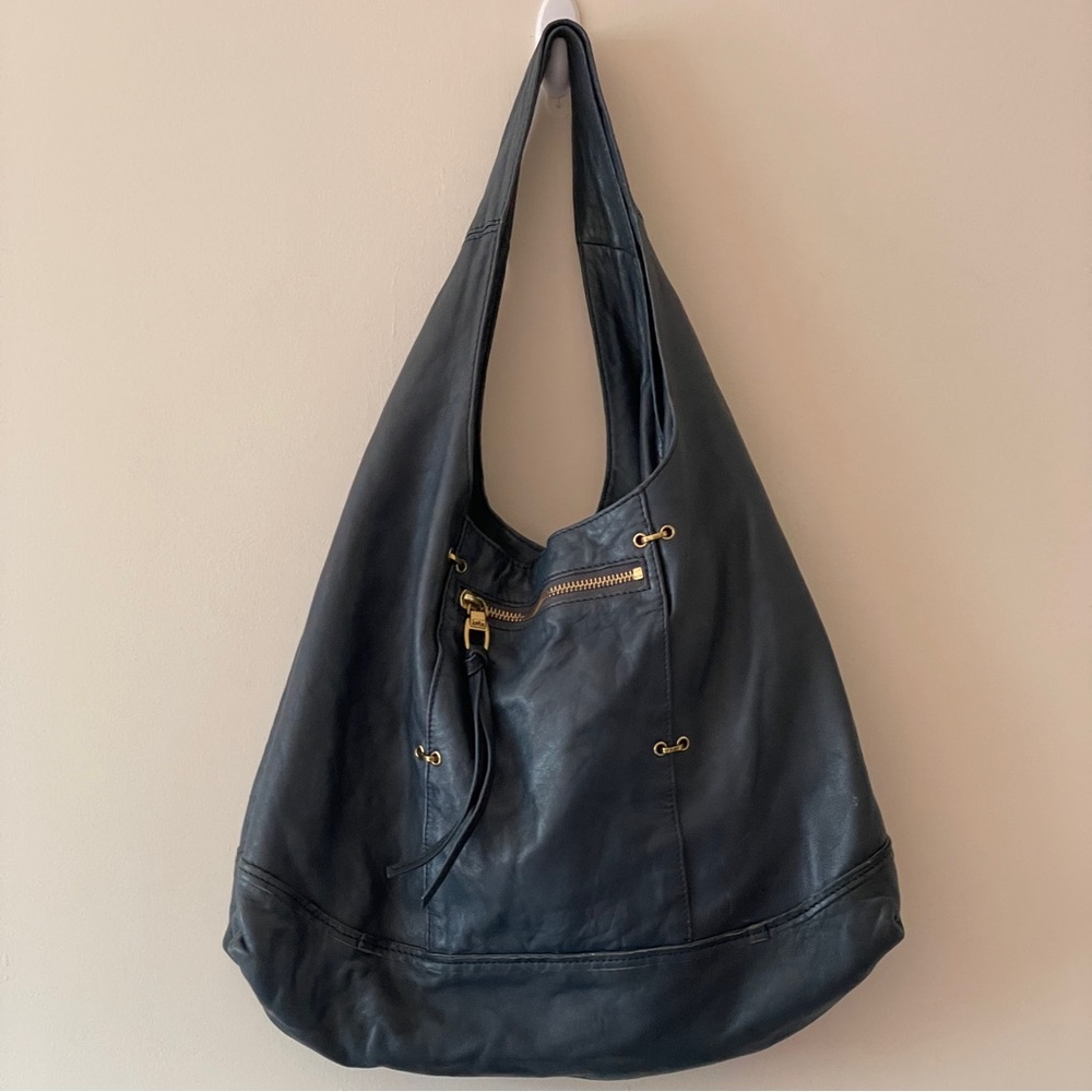 Kooba Slate Blue Soft butter leather Hobo Bag shoulder bag size medium